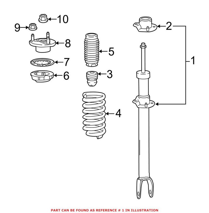 Mercedes Suspension Strut - Front Driver Left 2053200730